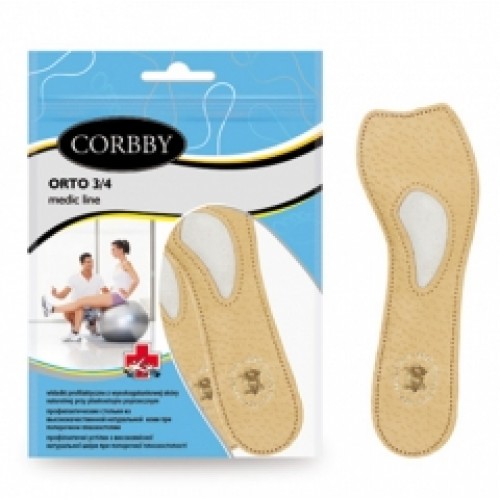 Стельки Corbby - Ортопедическая линия - Orto 3/4, ортопедические для обуви с каблуком - арт.corb1031c упаковка 5 шт